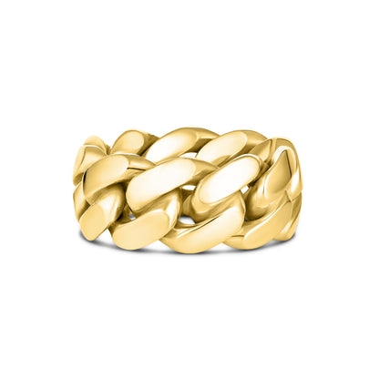 CUBAN LINK RING CLASSIC 10MM GOLD