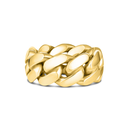 CUBAN LINK RING CLASSIC 10MM GOLD