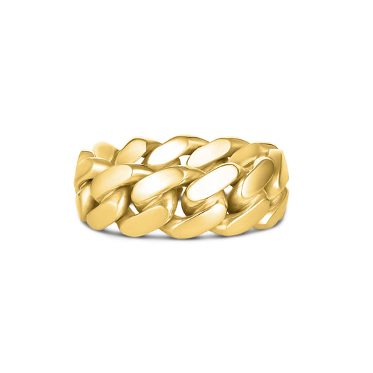 CUBAN LINK RING CLASSIC 8MM GOLD