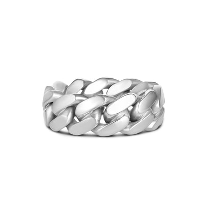 CUBAN LINK RING CLASSIC 8MM SILVER