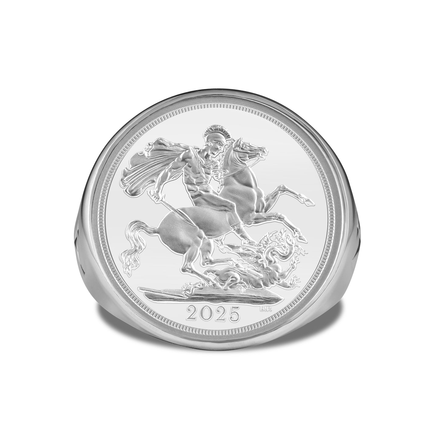 CUBAN LINK FULL SOVEREIGN RING SILVER