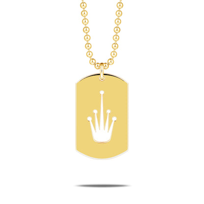 CROWN DAWG TAG PENDANT GOLD