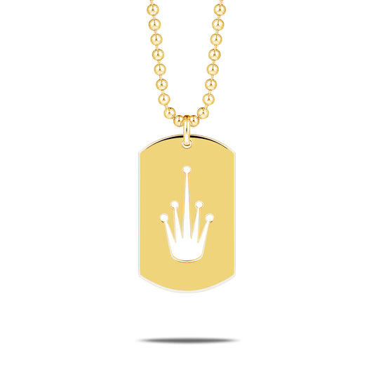 CROWN DAWG TAG PENDANT GOLD