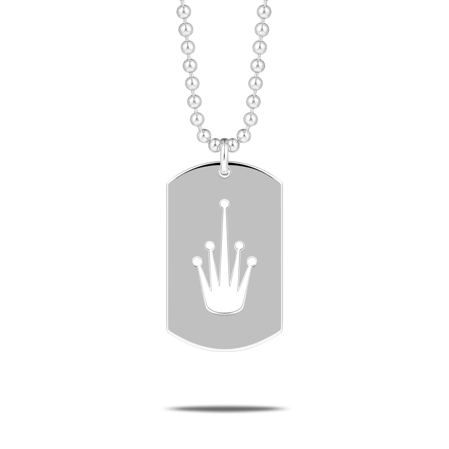 CROWN DAWG TAG PENDANT SILVER