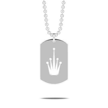 CROWN DAWG TAG PENDANT SILVER