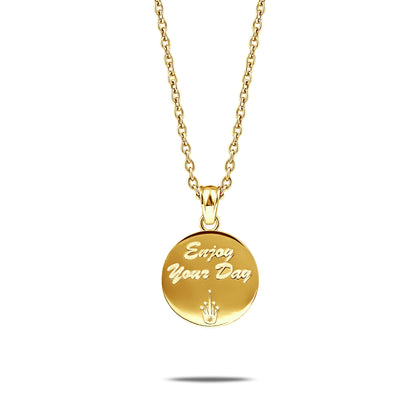 CUBAN LINK SMILEY FACE PENDANT GOLD