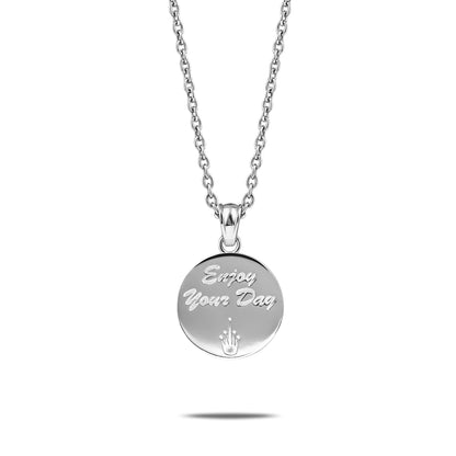 CUBAN LINK SMILEY FACE PENDANT SILVER