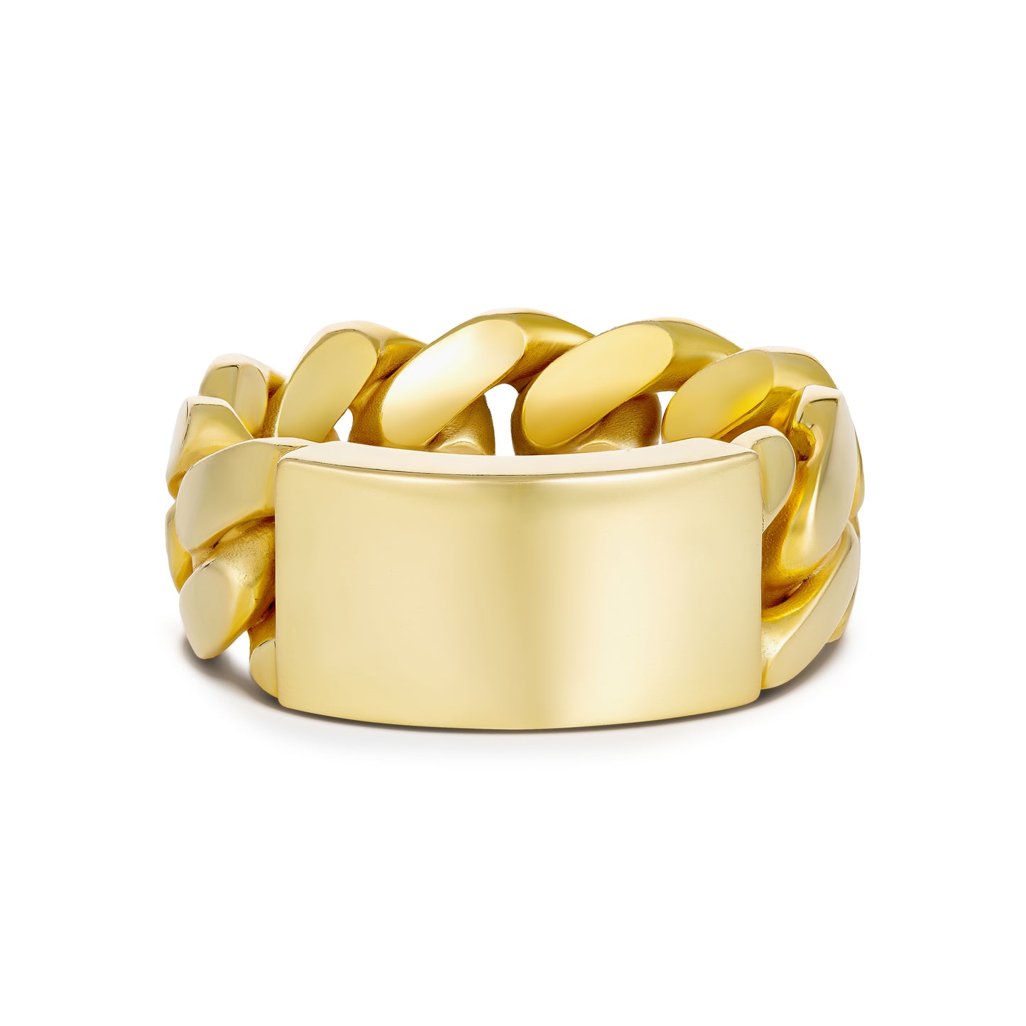 CUBAN LINK ID RING GOLD