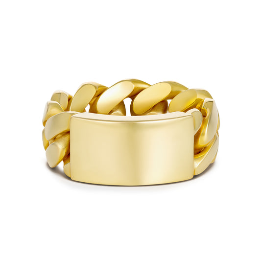 CUBAN LINK ID RING GOLD