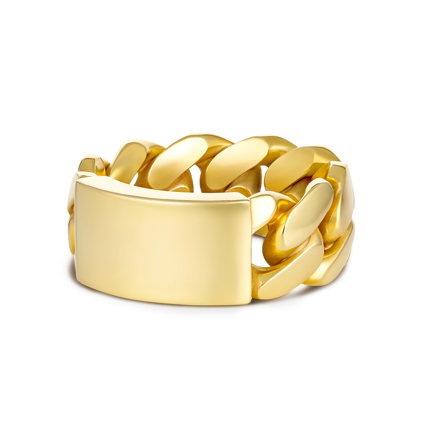 CUBAN LINK ID RING GOLD