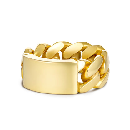 CUBAN LINK ID RING GOLD