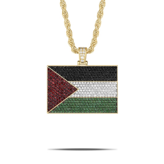 PALESTINE FLAG PENDANT BUST DOWN GOLD