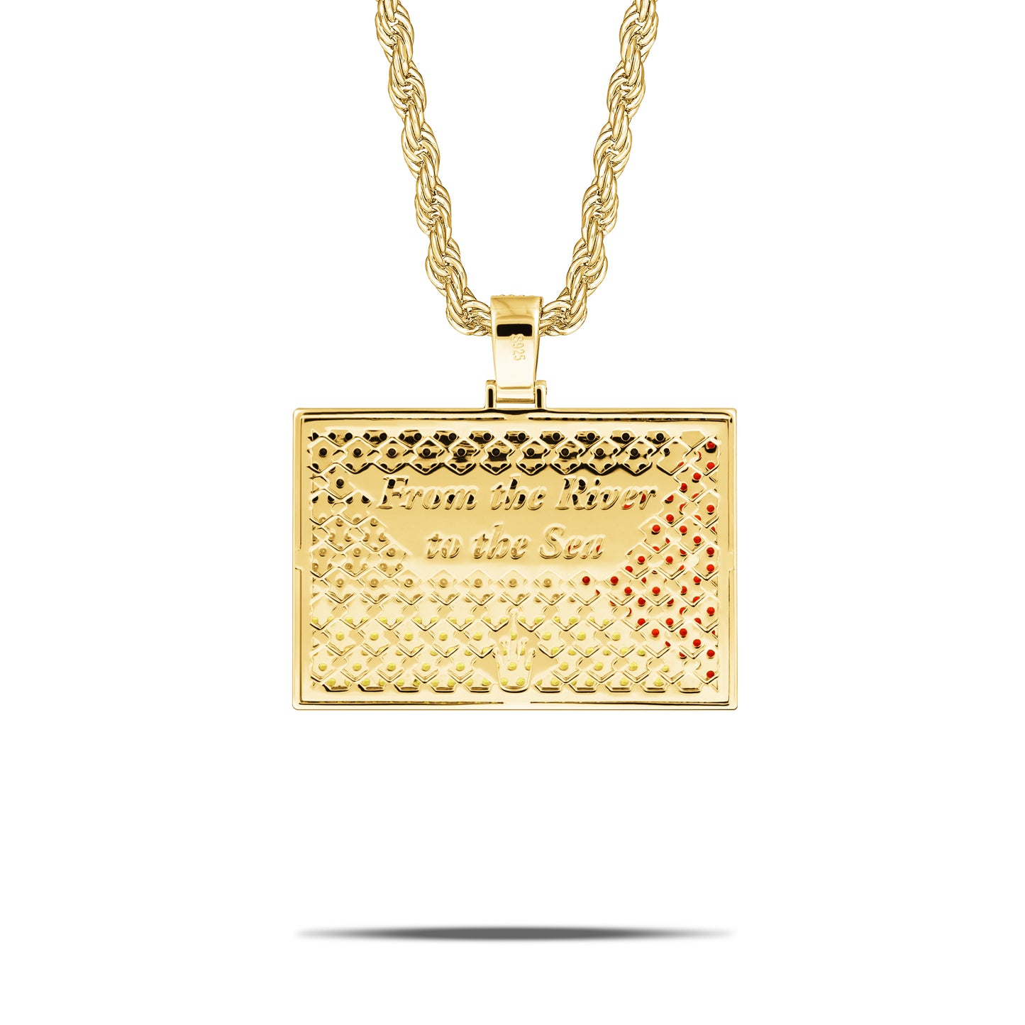 PALESTINE FLAG PENDANT BUST DOWN GOLD
