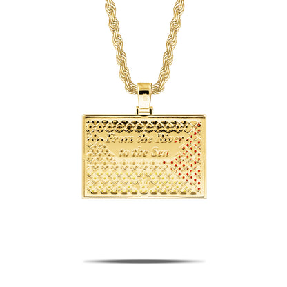 PALESTINE FLAG PENDANT BUST DOWN GOLD