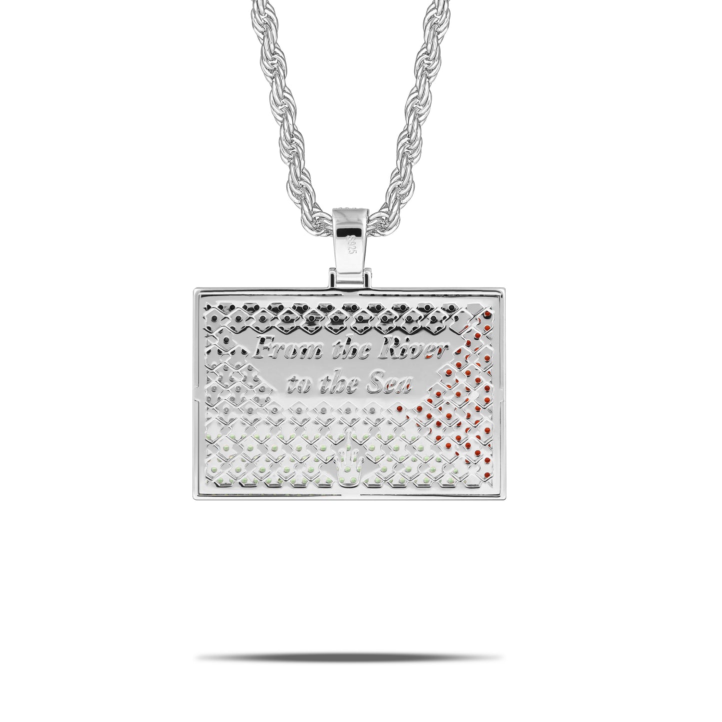 PALESTINE FLAG PENDANT BUST DOWN SILVER