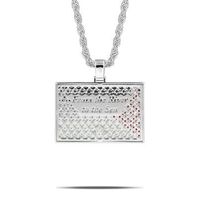 PALESTINE FLAG PENDANT BUST DOWN SILVER