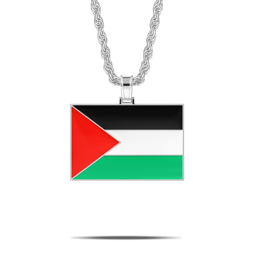 PALESTINE FLAG PENDANT SILVER