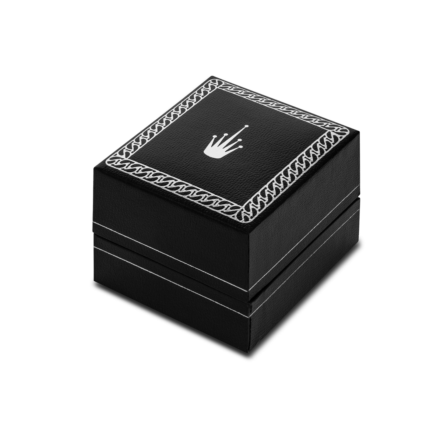 CUBAN LINK ID RING ENGRAVED SILVER